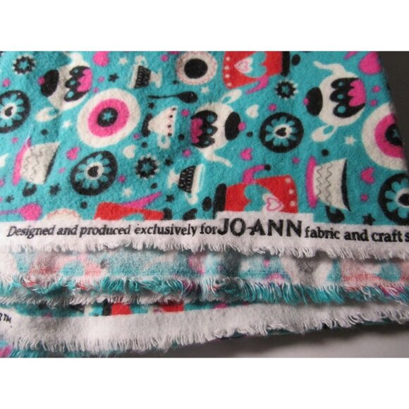 Cotton Flannel Sewing Fabric Teapots Coffee Cups Mugs Crafting Fashion 2.4 yd - Picture 4 of 8
